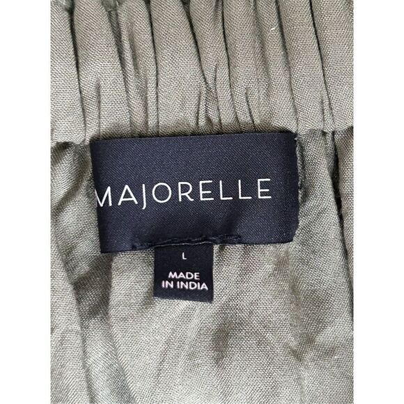 Majorelle Stretch Waist Tiered Pleated Flowy Mini Skirt Women's Green Large - Picture 4 of 5